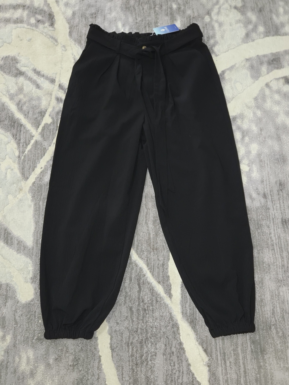 Cupshe Black High-Rise Tapered Belt Women Pants Size L